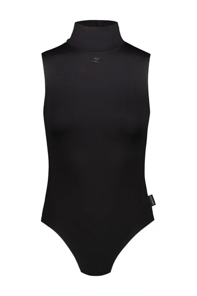 Courrèges Mockneck Techno Jersey Body In Black