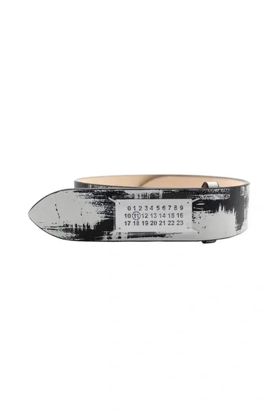 Maison Margiela Logo Detail Belt In Black