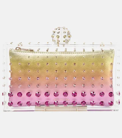 Aquazzura Tequila Crystal-embellished Clutch In Multicoloured