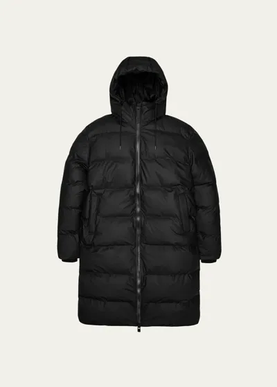 Rains Alta Unisex Puffer Jacket In 01 Black