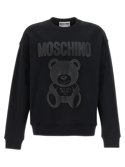 Moschino Graphic Printed Crewneck Sweatshirt In Black