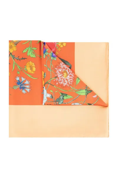 Gucci Floral Printed Square Scarf In Multi