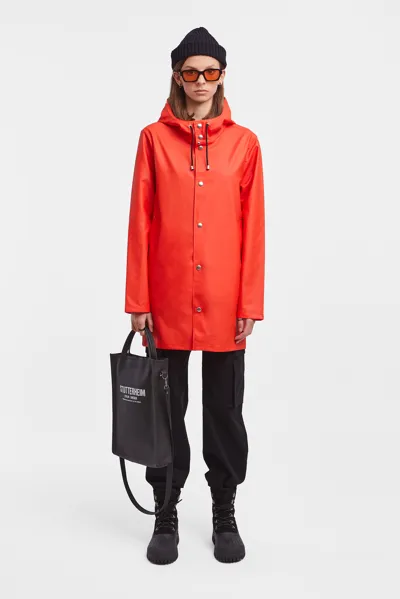 Stutterheim Stockholm Lightweight Raincoat In Fade Red