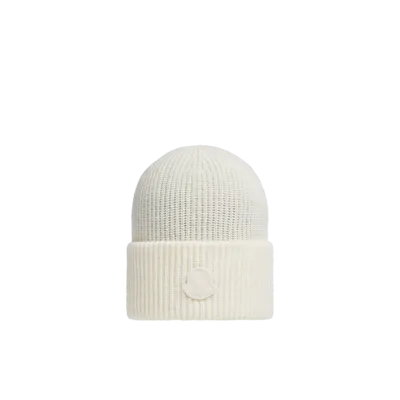 Moncler Collection Bonnet En Cachemire Mélangé In White