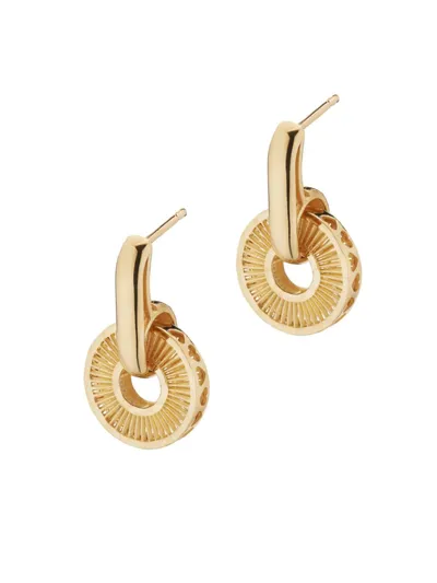 Oradina Women's 14k Yellow Gold Icon Drop Earrings