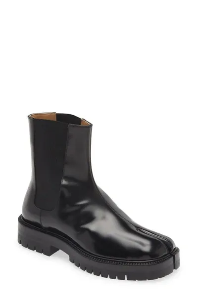 Maison Margiela Tabi Lug Sole Chelsea Boot In Black