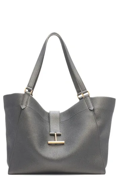 Tom Ford Tara Large Grain Leather Tote Bag In Grau