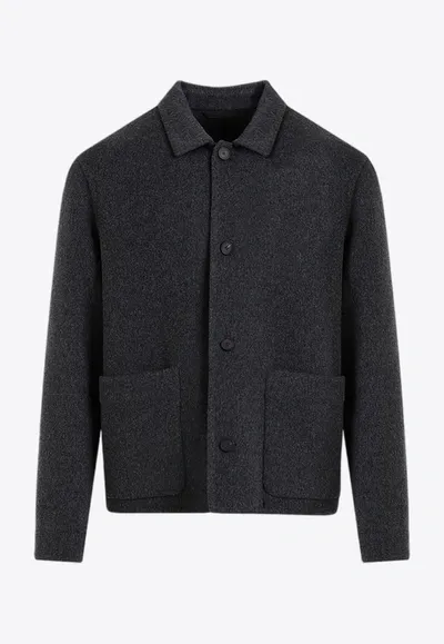 Givenchy Double Face Jacket In Wool Blend In Black