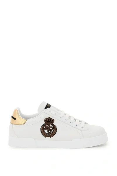 Dolce & Gabbana Portofino Sneakers With Patch In Multicolor