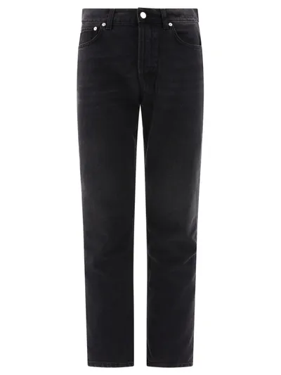 Séfr Black Straight Cut Jeans In Rinsed Blue/black