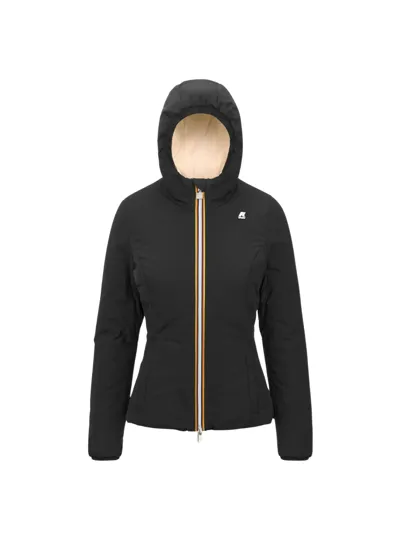 Pre-owned Kway Jacke K-way Damen , Winddicht Und Wasserdicht, Schwarz Farbe/beige Modell In Schwarz P-beige E