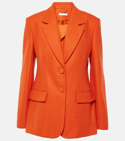 Chloé Felted Wool And Cashmere Jersey Blazer In Orange