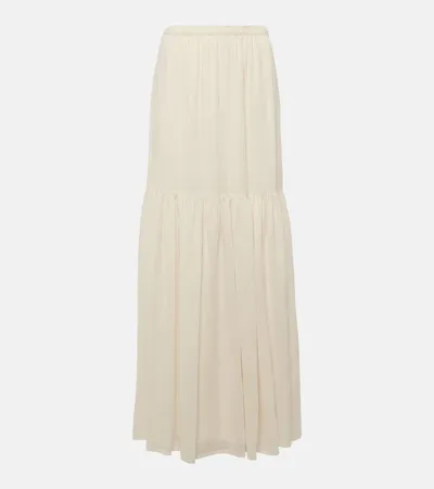 Max Mara Cafila Tiered Maxi Skirt In Ivory