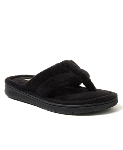 Dearfoams Women's Wrenley Terry Thong Slippers In Black