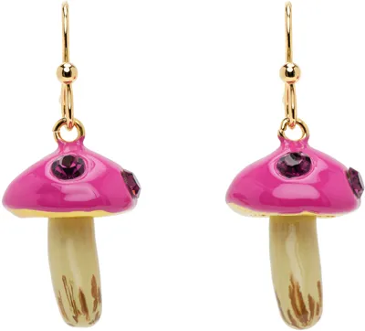 Marni Ssense Exclusive Pink Mushroom Earrings In Y9059 Fuxia