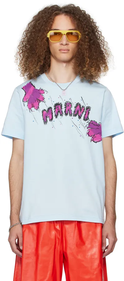 Marni Ssense Exclusive Blue T-shirt In Msb18 Mineral Ice