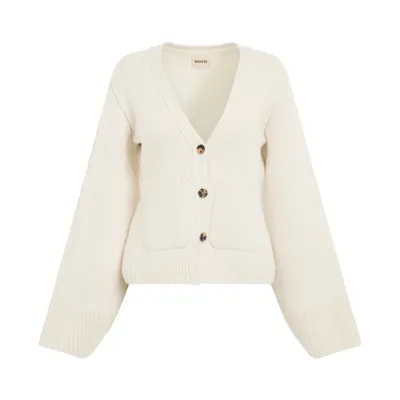 Khaite Scarlet Cashmere Cardigan In White