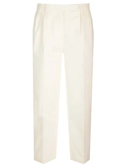 Thom Browne Relaxed Fit Trousers In White