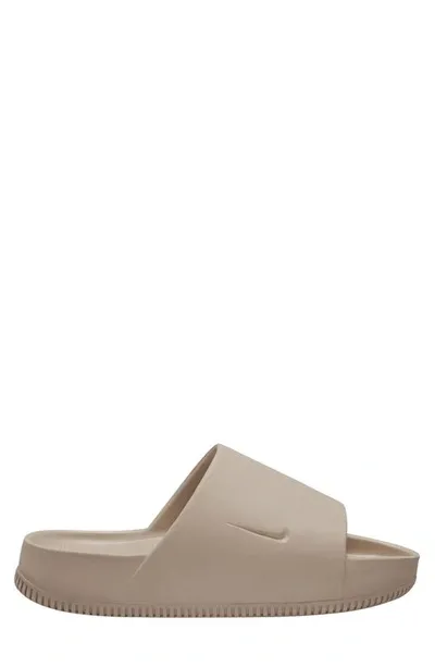 Nike Calm Slide Sandal In Khaki/khaki