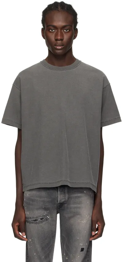 John Elliott Gray Reversed T-shirt In Washed Black