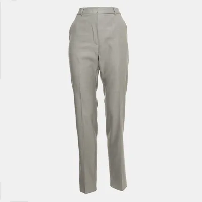 Pre-owned Max Mara Grey Wool Blend Tailored Trousers S