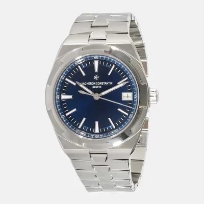 Pre-owned Vacheron Constantin Blue Stainless Steel Overseas 4500v/110a-b128 Automatic Men's Wristwatch 41 Mm