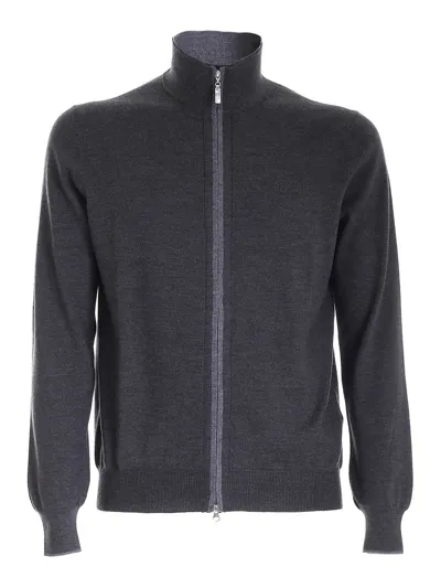 Paolo Fiorillo Zipped Cardigan In Grey