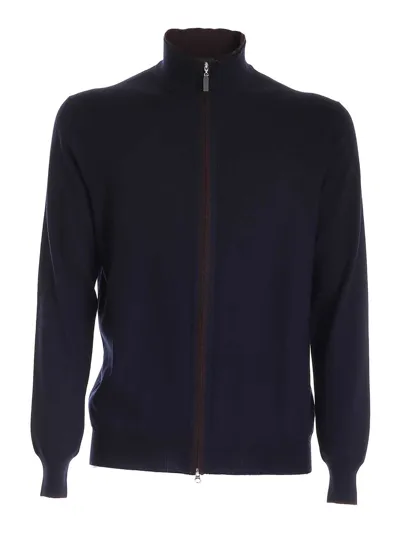 Paolo Fiorillo Zipped Cardigan In Blue