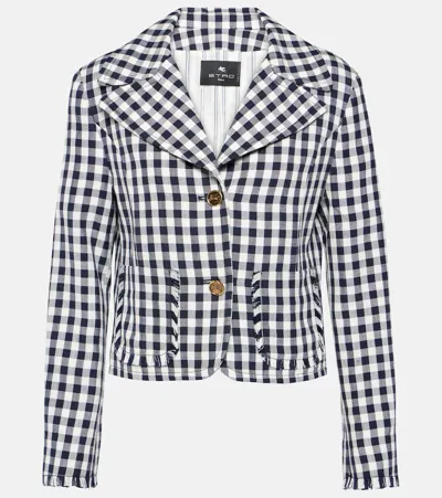 Etro Gingham-check Short Jacket In Multi