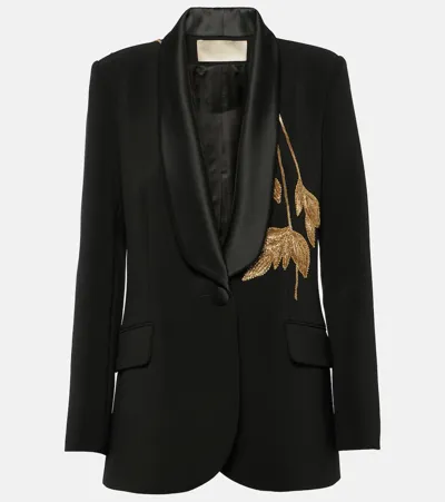 Elie Saab Embellished Cady Tuxedo Jacket In Black