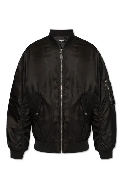 Dsquared2 Zip-up Bomber Jacket In Black