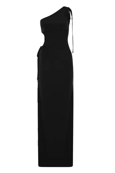 Lora Istanbul Zelda Black One Shoulder Maxi Dress