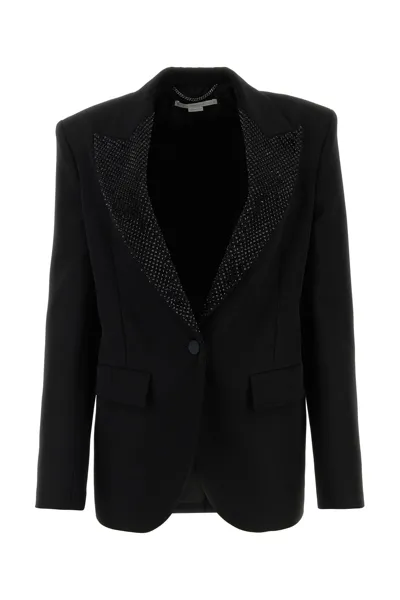 Stella Mccartney Hotfix Crystal-embellished Blazer In Black