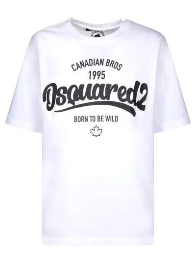 Dsquared2 Logo Printed Crewneck T In White