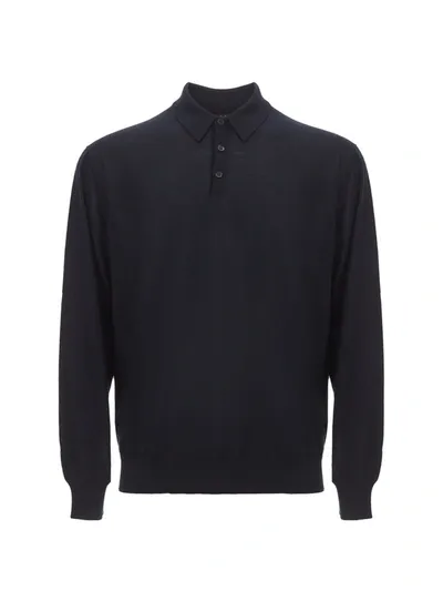 Dolce & Gabbana Cashmere Polo-style Sweater In Blue