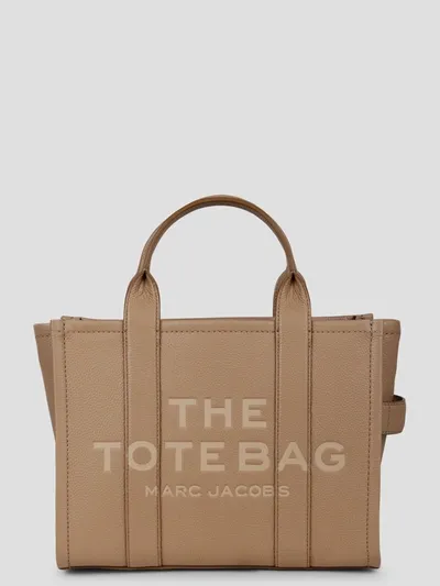 Marc Jacobs The Leather Medium Tote Bag In Beige