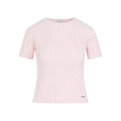 Moncler X Rick Owens Erdem Short Sleeve Crew Neck Knit Top In Acid Degrade