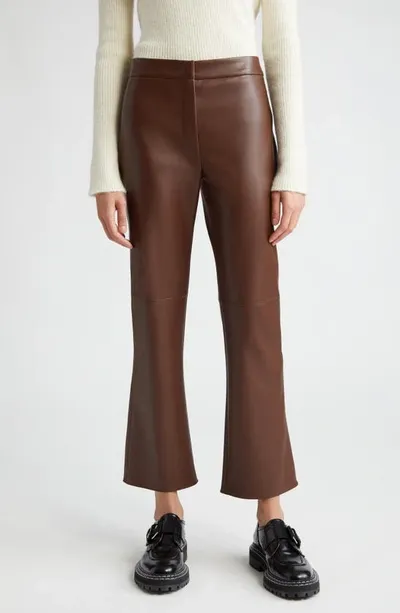 Max Mara Sublime Faux Leather Kick-flare Trousers In Black