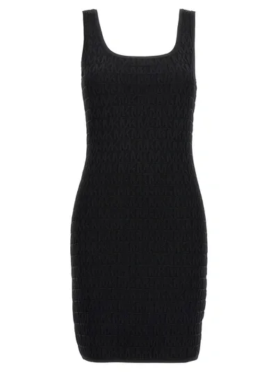 Michael Michael Kors Logo Jacquard Mini Dress In Black