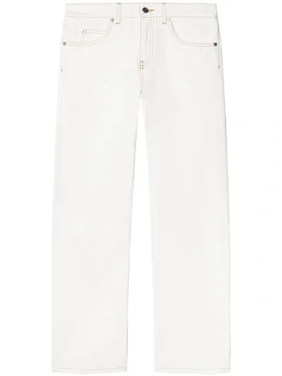 Off-white Contrast-stitching Straight-leg Jeans In Vintage White No Color