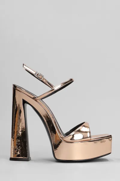 Giuseppe Zanotti Sylvy Sandals In Bronze Synthetic Leather In Gold