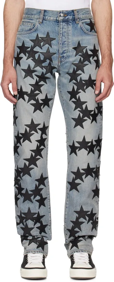 Amiri Blue Chemist Straight Jeans In Multi