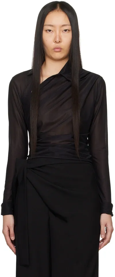 Gauge81 Alia Asymmetric Cropped Shirt In Black