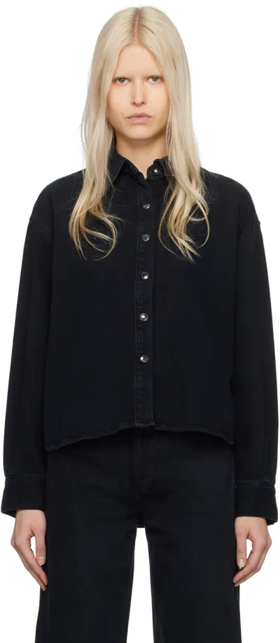 Agolde Navy Aiden Denim Shirt In Dispute