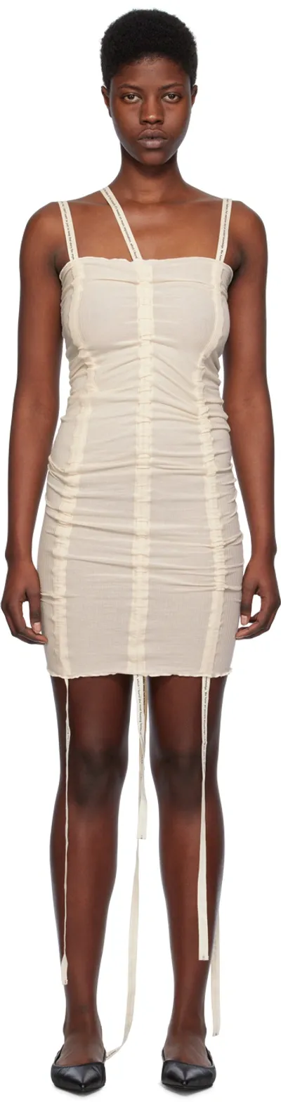 Baserange Off-white Hewn Strap Minidress In Undyed