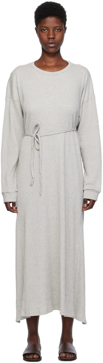 Baserange Gray Shaw Kaftan Midi Dress In Grey Melange