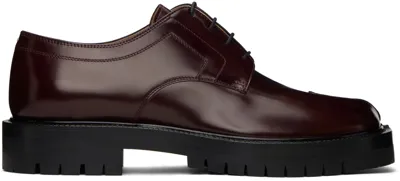 Maison Margiela Burgundy Tabi County Lace-up Oxfords In H8913 Bordeaux