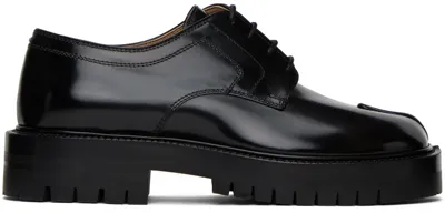 Maison Margiela Black Tabi County Lace-up Oxfords In H8396 Black