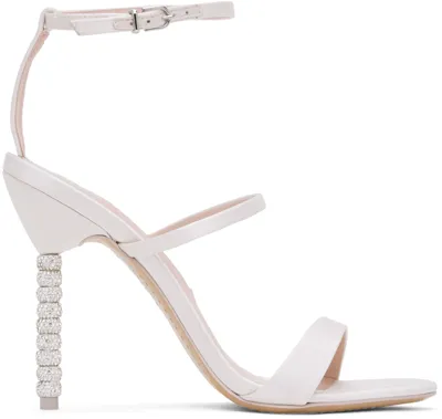 Sophia Webster Rosalind Crystal-embellished Satin Heeled Sandals In Silver