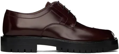 Maison Margiela Burgundy Tabi County Lace-up Oxfords In H8913 Bordeaux/black